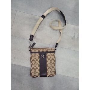 Coach Sutton Swingpack Crossbody #43976‎ Brown and Pink Canvas Vintage Y2K